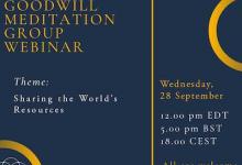 goodwill meditation group webinar, sharing the world's resources